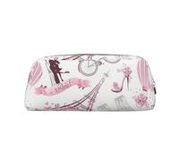 JEWOSS Romantico Parigi farfalla stampa matita astuccio unisex astuccio cosmetico borsa piccolo gioielli custodia elegante in pelle cerniera penna astuccio - Astuccio di qualità premium, Oro, Taglia