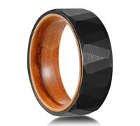 JEWPER Anelli in tungsteno da 2/4/6/8 mm nero/argento/oro per uomini e donne coppia gioielli alla moda promessa di fidanzamento fede nuziale martellato anello interno intarsiato con legno di ulivo