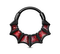 Jewseen Anello per setto nasale a forma di ala di pipistrello, in acciaio inox 316L, per Halloween, helix, 8 mm/10 mm, 8mm