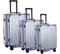 Jexine 3 pezzi PVC bagagli copertura impermeabile trasparente valigia copertura trasparente spessa protezione bagagli per viaggi, si adatta alla maggior parte dei bagagli da 50,8 cm, 61 cm, 71 cm,