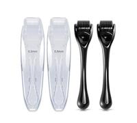 JEXOWIQ 2Pcs Derma Roller 0,3/0,5 mm,Microneedling Viso,Dermaroller Capelli,Derma Roller Capelli Viso Uomo e Donna,Microneedle Viso Capelli,per Crescita Dei Capelli,Cicatrici da Acne e Smagliature