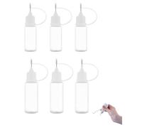 JEXOWIQ 6 pezzi Applicatore di Colla, Contagocce Plastica, Applicatore di Precisione di Colla, Bottiglie Plastica, Flacone Contagocce, Squeezer Bottle, Bottigliette con Punta Ago (10+15ml)