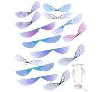 JEXOWIQ 90 Pezzi Ali di Farfalla e Libellula Materiale Organza Trasparente per DIY Orecchini Creazione Gioielli Decorazioni Costume Halloween Feste Ali di Fata
