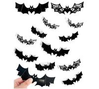 JEXOWIQ 96 Pezzi Tatuaggi Halloween Pipistrelli 3D, Adesivi Murali e Decorazioni per Finestre, Come Accessori Halloween, per Feste, Finestre, Porte, Caminetti, Accessori Halloween Party