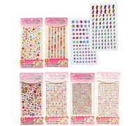 JEXOWIQ Pietre glitter autoadesive, 8 immagini, strass colorati, autoadesivi, strass, pietre glitter per artigianato, varie forme, adesivi glitter per bambini, artigianato, cornici per foto