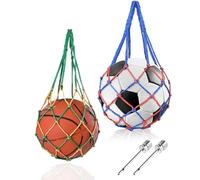 JEXOWIQ Sacche e reti portapalloni da calcio,2 Pcs Sacchi A Rete Per Palloni, Rete Per Palloni, Con 2 Aghi Gonfiabili D'Argento,Per Il Trasporto Di Palloni Da Basket, Palloni Da Pallavolo