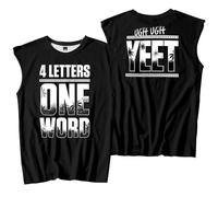 Jey USO - Canottiera senza maniche con quattro lettere e una parola, per donne e uomini, abbigliamento sportivo all'aperto, Nero , L