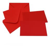 JEYEFFE 100 Buste 9x14 cm con 100 Bigliettini, Rosso, Inviti e Auguri | Set 100 mini buste 9 x 14 cm colore rosso + 100 bigliettini dello stesso colore: inviti, bomboniere, auguri