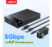 JEYI Adattatore per custodia HDD con custodia SATA da 2,5/3,5'' senza attrezzi con funzione Smart Auto con velocità USB 3.0 da 5 Gbps, ideale per SSD SATA.