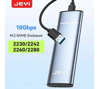 JEYI adattatore per custodia SSD M.2 NVME in alluminio, USB 3.2 Gen 2 (10 Gbps) a NVME M-Key/(B + M) chiave SSD custodia esterna con rivestimento UASP