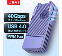 JEYI Custodia NVMe M.2 da 40 Gbps con ventola PWM, custodia SSD in alluminio tipo C USB 4.0 2280 compatibile con Thunderbolt 4/3 USB 3.2/3.1/3