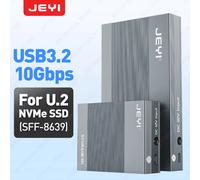 JEYI Docking station SSD 10G U.2 NVMe USB 3.2 Custodia da 10 Gbps U.2 (SFF-8639) Lettore SSD da 2,5" fino a 16 TB con adattatore di alimentazione da 36 W