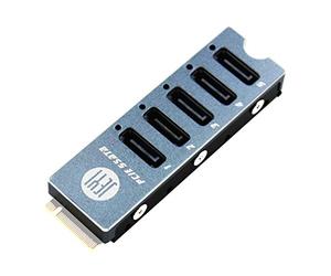 JEYI M.2 NVME M Chiave PCI-E 3.0 a 5 Porte SATA 3 Scheda di Espansione 16G JMB585 Chip SATA Disk Array Card Supporto M. 2 Nvme PCI-E SSD per Raid ThunderBolt3