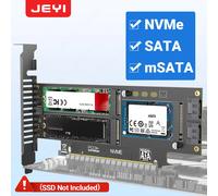 JEYI NVMe NGFF e mSATA SSD PCIe 4.0/3.0 scheda adattatore, 3 in 1 M.2 convertitore da NVME a PCIE/M.2 SATA SSD a SATA III/mSATA a SATA