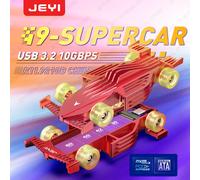 JEYI Supercar M.2 SSD Custodia da collezione NVMe SATA Drive Custodia in alluminio, USB3.2 Gen2 10 Gbps, una Marvel per gli appassionati di archiviazione