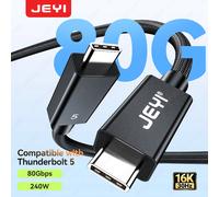 JEYI TB 5 Cavo USB-C Dati 0,5 M-80 Gbps e Display 120 Gbps, Ricarica PD da 240 W, 4K a 60 Hz per MacBook Pro/Monitor/iPad Pro