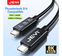 JEYI Thunderbolt 4/3 40Gbps Cavo USB4 USB Tipo C a C 240W Cavo di ricarica rapida Thunderbolt3 per egpu SSD iPad MacBook Air