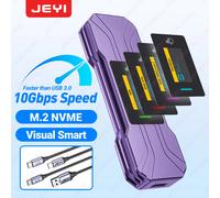 JEYI Visual Smart Custodia SSD NVMe M.2 con touchscreen, adattatore M2 esterno USB 3.2 10G Design super raffreddamento Supporto UASP Trim