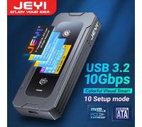 JEYI Visual Smart M.2 NVMe / SATA SSD Enclosure, USB 3.2 10Gbps 10 Set modalità supporto temperatura in tempo reale chiave M B + M chiave UASP