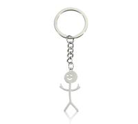 JEYORZY 1 pcs portachiavi con dito medio, portachiavi gesto amichevole, divertente Smiley Face Figurina linguaggio dei segni portachiavi dito Stickman carino tendenza auto chiave ciondolo portachiavi