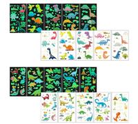 JEYORZY 10 Fogli Tatuaggi Dinosauri per Bambini, Luminosi Tatuaggi Temporanei Stickers Trasferelli, Accessorio per Regali Fine Festa, Pignatta e Gadget Compleanno Bambini, Giochi Bambini