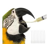 JEYORZY 10 Pezzi Alimentatore Pappagalli, Inclusa 1 Siringa da 10 ml, Pratico Strumento per Nutrire Pappagalli, Ideale per l'Alimentazione di Ucc, Piccioni e Passeri