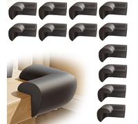 JEYORZY 12 Pcs Paraspigoli per Bambini,Paraspigoli Angolari in Schiuma,Kit Sicurezza Casa per Bambini,Autoadesivi Protezioni D'Angolo,per Sicurezza per Mobili(Nero)