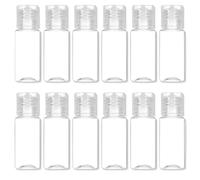 JEYORZY 12 Pezzi Bottiglie Da Viaggio 15 Ml, Flaconi Liquidi Da Riempire, Contenitori Di Plastica Trasparente, Contenitori da Viaggio per Liquidi, Bottiglie Per Cosmetici, Gel Doccia, Shampoo Lozione