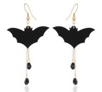 JEYORZY 1Pai Orecchini Halloween, Punk Pipistrello Orecchini Pendenti Nero Animale Pipistrello Goccia Orecchini Vintage Pipistrello Orecchini Gothic Pipistrello Vampiro Gancio Gioielli Per Le Donne