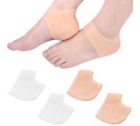 JEYORZY 2 paia Talloniera in Silicone, Proteggi Tallone in gel, per Tallonite, Protezione Copri, Salva Tallone Per Fascite Plantare, Sollievo Dolore, Donna e Uomo (Bianco e colore della pelle)