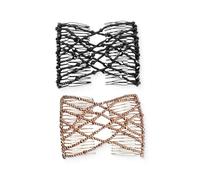 JEYORZY 2 pcs Pettine per Capelli Magico Perline, Pettine Elastico, pettini per capelli perline, pettine magico per capelli, Pettinini Elastici e Fermacapelli per Donne, Magiche Pettine per Capelli