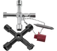 JEYORZY 2 Pezzi Chiave Universale Multifunzione, 4-Modi Chiave di Utility, Chiave Universale per Contatori, Portatile Chiave Contatore Gas, Adatto Tutti i Tipi di Ascensori Contatori Dell'acqua