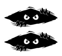 JEYORZY 2 Pezzi Sticker Adesivi per Auto Decalcomanie Auto,Sticker Personalizzati, Interessante Adesivi Auto Esterni, Sbirciatina 3D Adesivi Monster, Per fari, Motociclette, Camion(Nero)