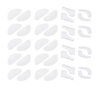JEYORZY 20x Naselli per Occhiali Antiscivolo Occhiali Silicone et 20 Pcs Ferma Occhiali, Nasello Antiscivolo Comodi per d'Aria, Naselli Adesivi per Occhiali, Ferma Occhiali In Silicone, Per Occhiali