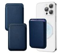 JEYORZY 2pcs Portafoglio Magnetico da Cellulare per iPhone con Tasca Adesiva in Silicone per Tessere, Portafoglio portacarte, Carte e Badge, Pratico Porta Carte di Credito, Adatto per Cover, Blu