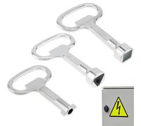 JEYORZY 3 PCS Chiavi Triangolari Universali in Metallo, Chiavi a Bussola Triangolare Resistenti e Durevoli per Cassette Elettriche, Gas, Acqua e Contatore di Corrente, Nero