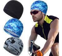JEYORZY 3Pcs Sottocasco Moto, Sottocasco Moto Estivo, Sottocasco Bici Moto Estivo Cotone Traspirante sotto Casco Estivo Cuffia Sottocasco Asciuga Velocemente Cappello da Ciclismo unisex per Moto Bici