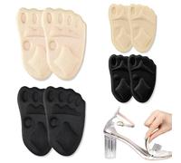 JEYORZY 4 Paia Cuscinetti Metatarsali Donna, Pastiglie con Tacco Alto, Cuscinetti per Piedi per Tacchi Avampiede, Cuscinetti per Piedi Riutilizzabili Sollievo, Imbottitura Dell'avampiede