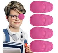 JEYORZY 4 pcs copriocchi per occhiali, copertura per occhiali in tessuto non tessuto, per occhi medici per coprire l'occhio sinistro destro per occhio pigro ambliopia migliorare strabismo, Rosa rossa