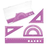 JEYORZY 4 pcs Strumenti Geometrici Kit Righello in Metallo Righello in Alluminio, matematica geometria set, set righelli, metallo ruler, per Disegno e misurazione Studenti Insegnanti Architetti, Viola