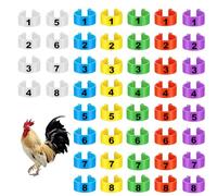 JEYORZY 48 pcs anelli per gambe di pollo, Anelli per Piede di Pollame, Anelli Colorati Per Le Gambe, multicolore identificazione del pollo, con clip numerata, per gamefowl, tacchino, anatra (20mm)