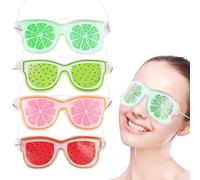 JEYORZY 4Pezzi Maschera Occhi Gel Freddo, Maschera Gel per Occhi, Maschera Ghiaccio Occhi con Ghiaccio Gel Riutilizzabile, Impacchi Gel Fredde e Calde, Cuscinetti Caldo Freddo per Occhi Gonfi, Stanchi