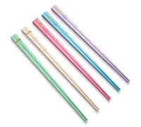 JEYORZY 5 Paia bacchette, Lavabili in Lavastoviglie con Motivo per Incisione, Bastoncini Giapponesi, Bacchette Sushi Set Regalo