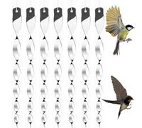 JEYORZY 7 Pezzi Repellente Reflektierende Vogelabwehr, Riflettente 360 Gradi Spirale 30cm Uccello Rod Argento per Balconi Giardini Alberi da Frutto, Scaccia, Spaventa, Dispositivo Deterrente(Argento)