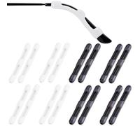 JEYORZY 8 Paia Cuscinetti Auricolari Occhiali Antiscivolo, Cuscinetti in Silicone per Occhiali, Ferma Antiscivolo Ganci Auricolari, Stanghette di Protezione, accessori per occhiali, Nero + Bianco