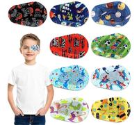 JEYORZY 9 Pezzi di Bende per Gli Occhi, Bende Oculari per Bambini, Benda Adesiva Sull'Occhio per Bambini Benda Adesiva in Cotone per Bloccare la Luce Estiva per Bambini (9 Stili)