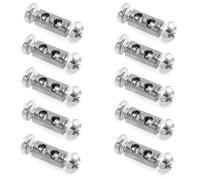 JEYORZY cavo acciaio, 10x morsetti per cavi con tappo terminale a vite, Morsetto per Fune Metallica - Adatti per fili con diametro 1-2mm e funi metalliche - Realizzati in acciaio con doppia estremità