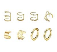 Jeyorzy orecchino a clip, per donne orecchini a polsino e polsini, piercing e non piercing, m, Metallo