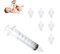 JEYORZY per Lavaggi Nasali Bambini - Kit Neonato con 1 Lavaggio Nasale e 6 Olive Monouso Incluse - Olive Nasali in Silicone Morbide e Flessibili per Pulire e Lenire le Fosse Nasali dei Bambini