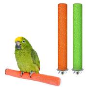 JEYORZY Set di 2 Posatoi per Pappagalli con Giocattoli da Masticare, Piattaforma per la Pulizia delle Zampe e Giochi per la Casa del Tuo Pappagallo